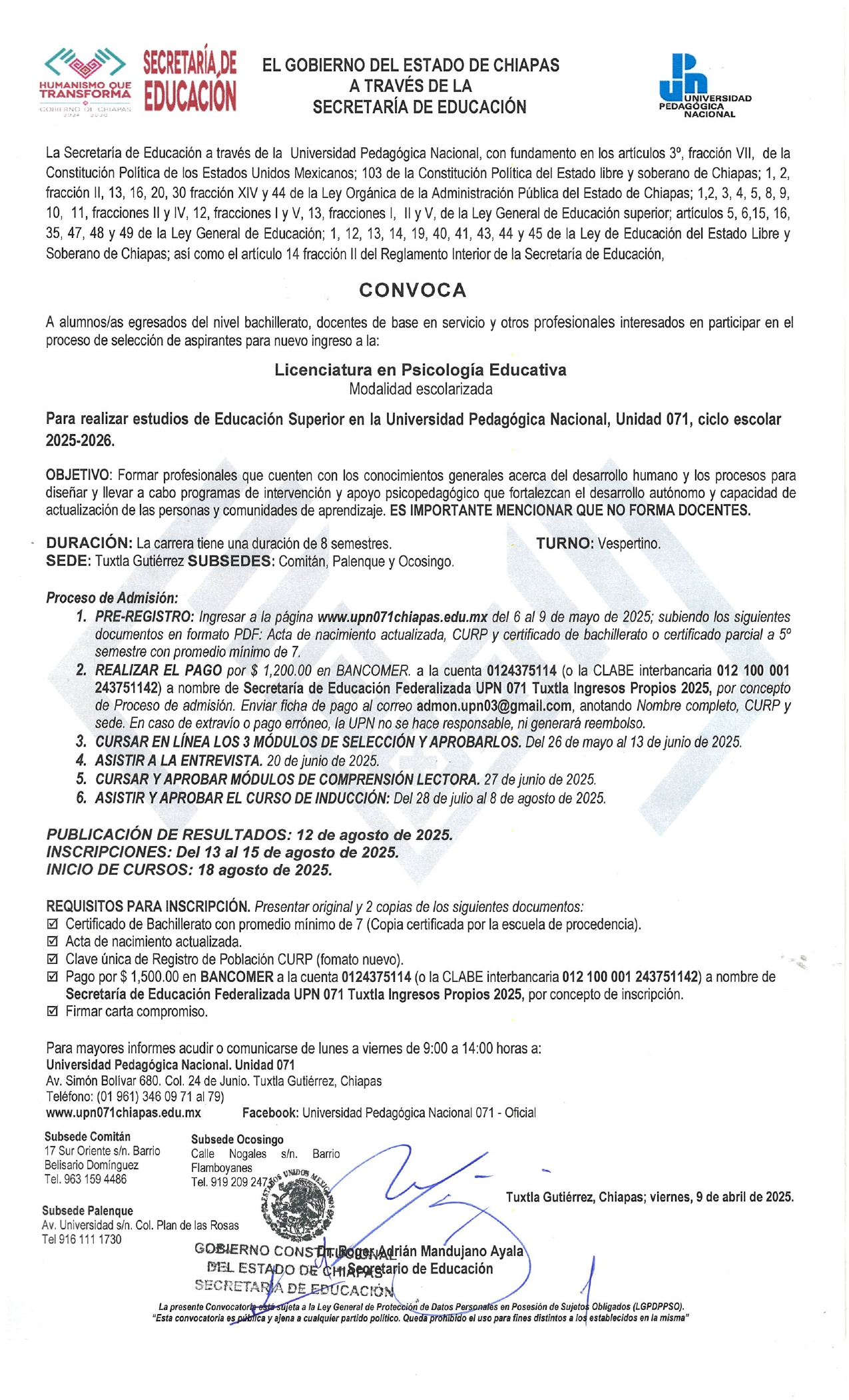 Convocatoria LIE 2025